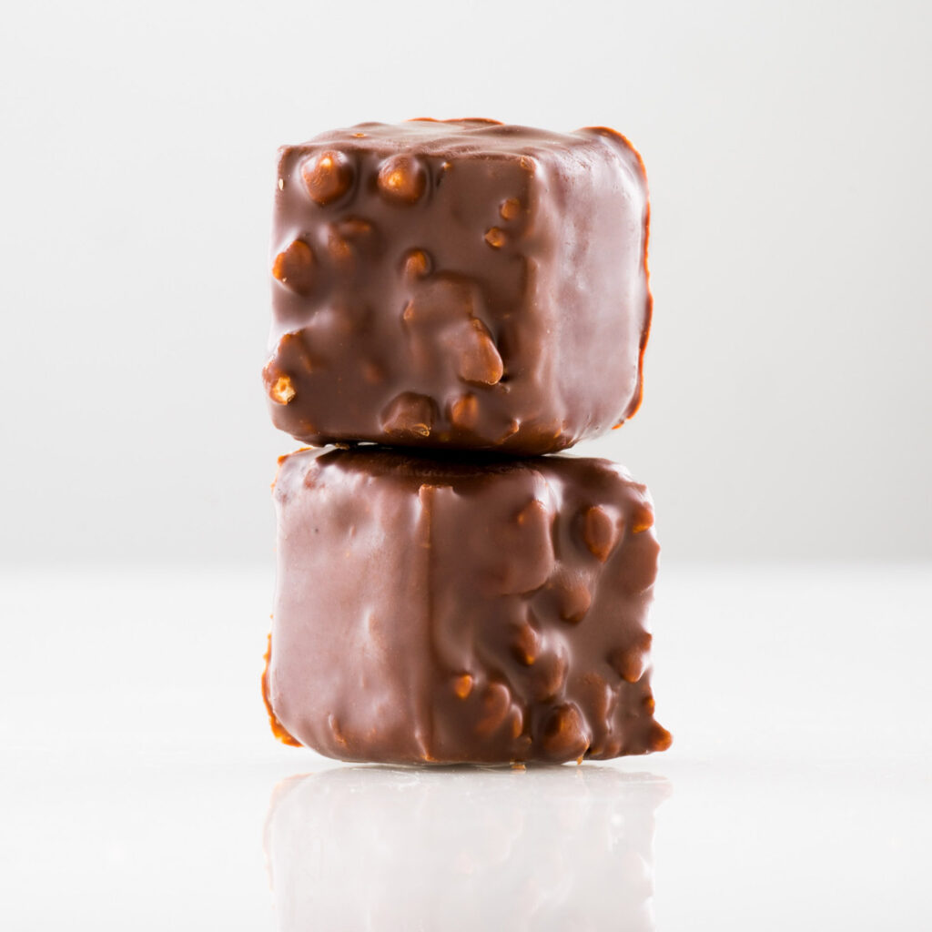 packshot produit de chocolats sur fond blanc, du chocolatier Patrick Roger
