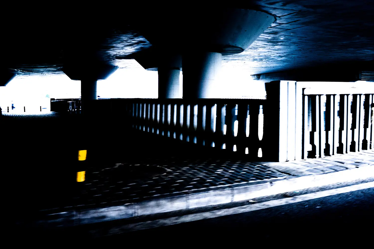 Beijing bridge perspective night lights railings