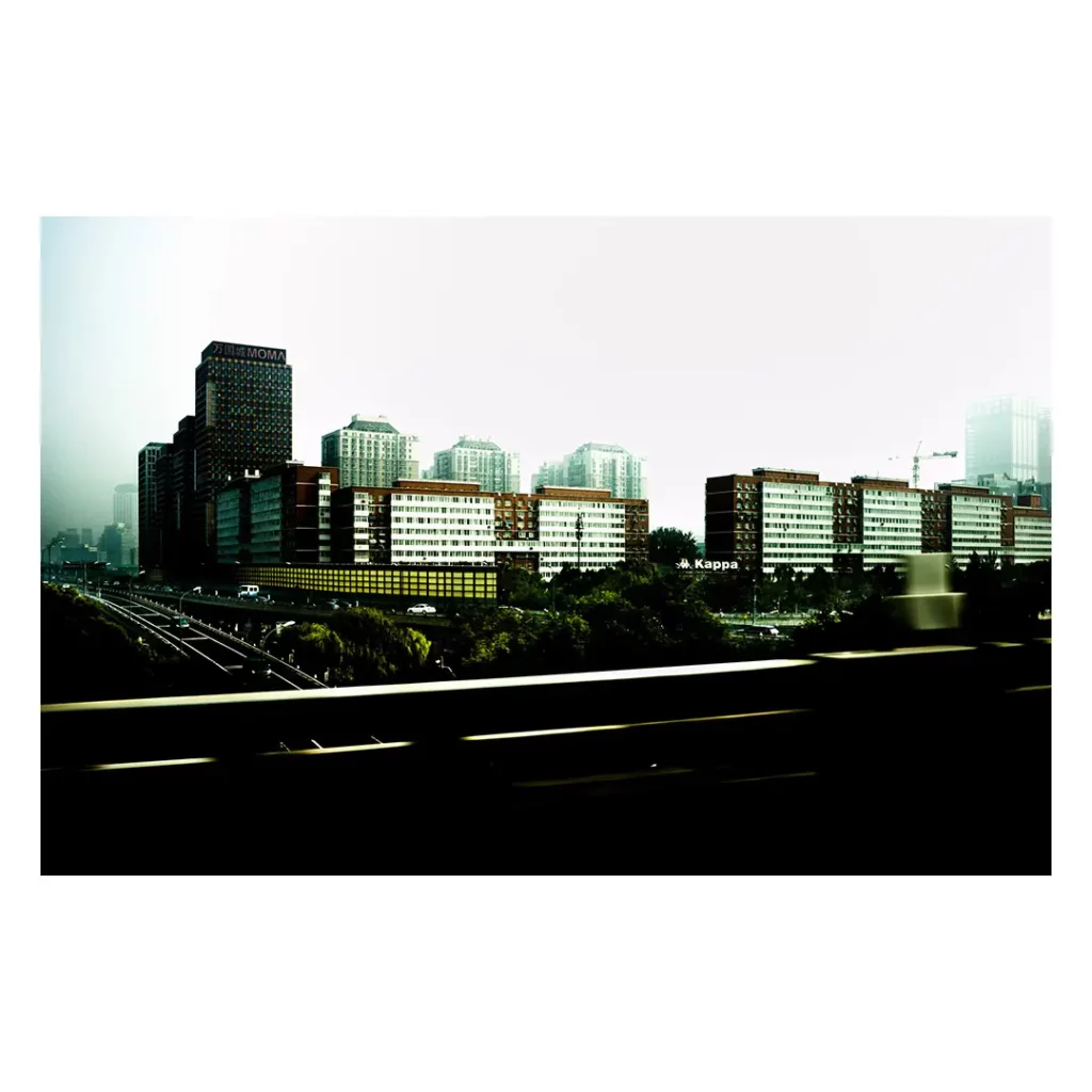 beijing night residential towers highway french photographer