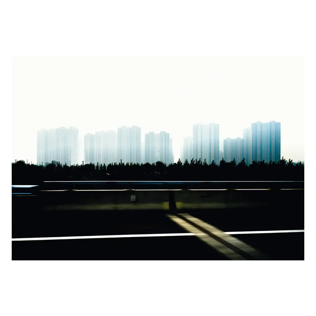 beijing night skyline blur highway french photographer