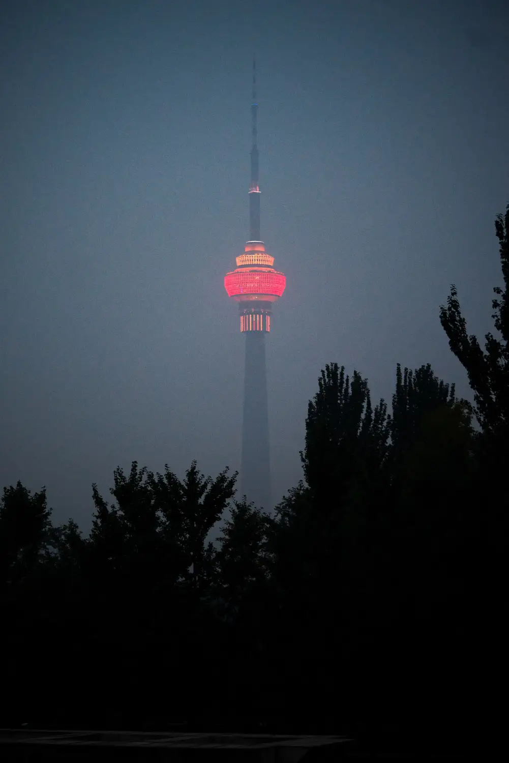 Beijing tower dusk atmospheric moody sky