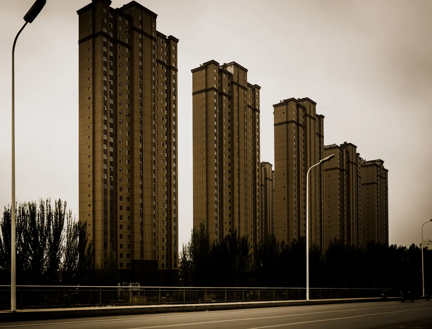 Beijing towers silhouette dawn urban skyline