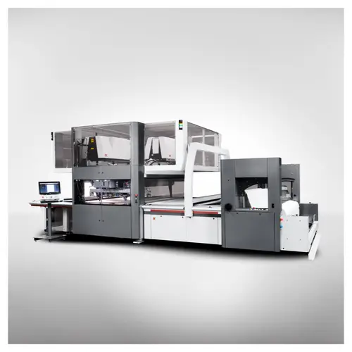 production d'image industrielle, sur une machine machine de découpe numérique utilisée dans une usine