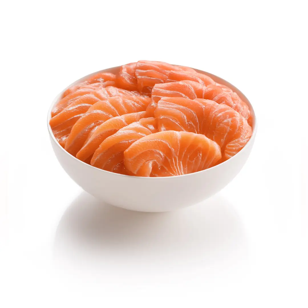 sashimi de saumon en tranches dans un bol, photographe culinaire ecommerce bordeaux