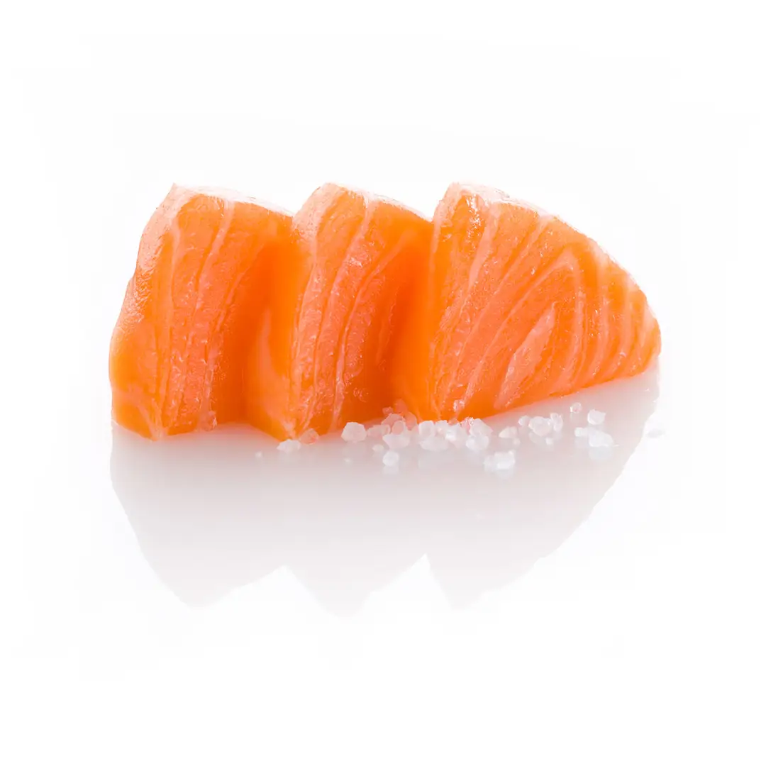 tranches de sashimi saumon avec cristaux de sel, photographe studio culinaire bordeaux