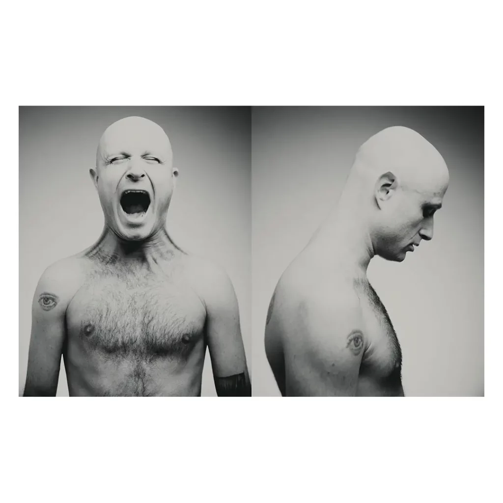 planche contact portraits homme expressions cris