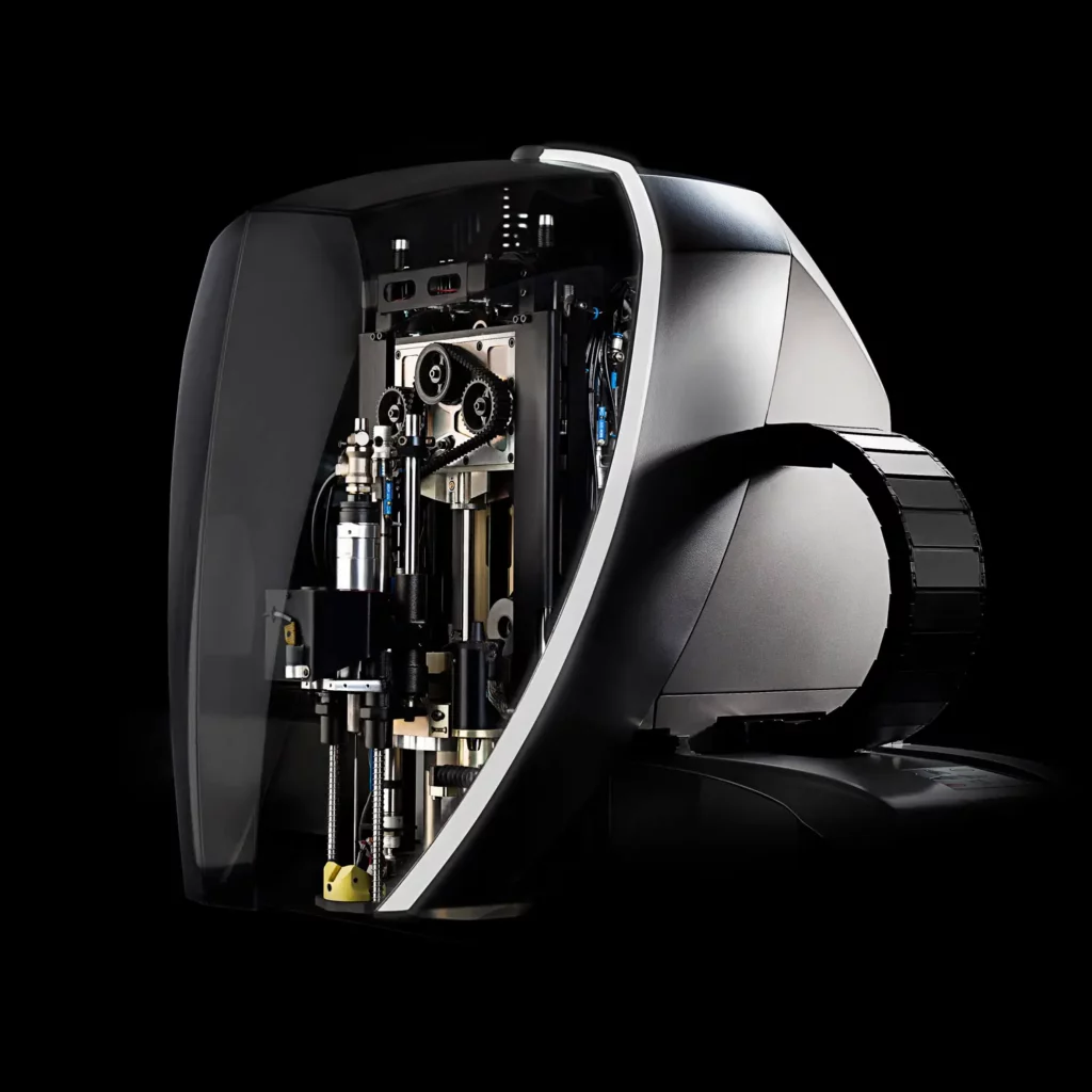 tête de découpe industrielle vue en détail mécanique