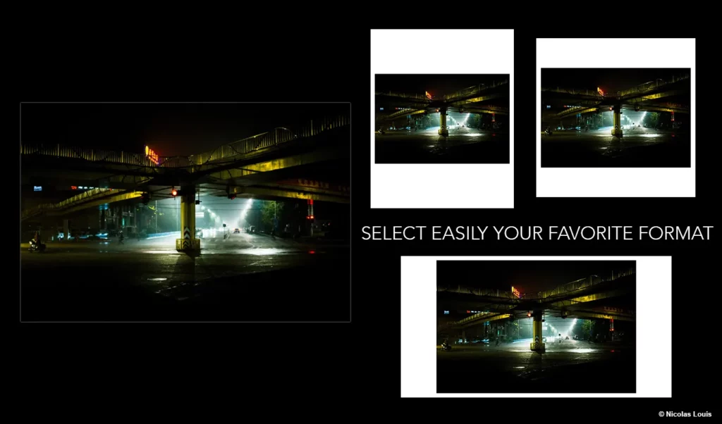 Select your favorite export format with clean white border, no crop