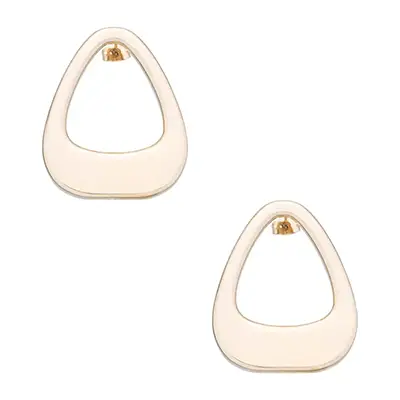 Photo produit d’une boucle d'oreille dorée, vue face, sur fond blanc, prise en studio en Drôme.