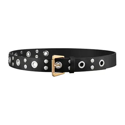 Photographie packshot d’une ceinture, vue face, sur fond blanc, réalisée en studio.