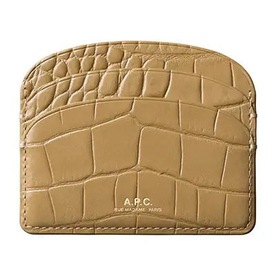 Visuel e‑commerce : maroquinerie faux croco marron, vue face, sur fond blanc en Rhône-alpes.