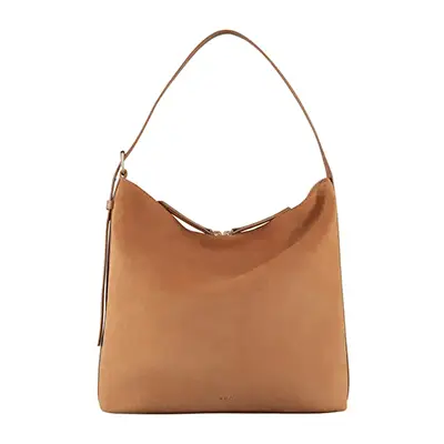 Photographie professionnel d’un sac marron en packshot, vue face, sur fond blanc.