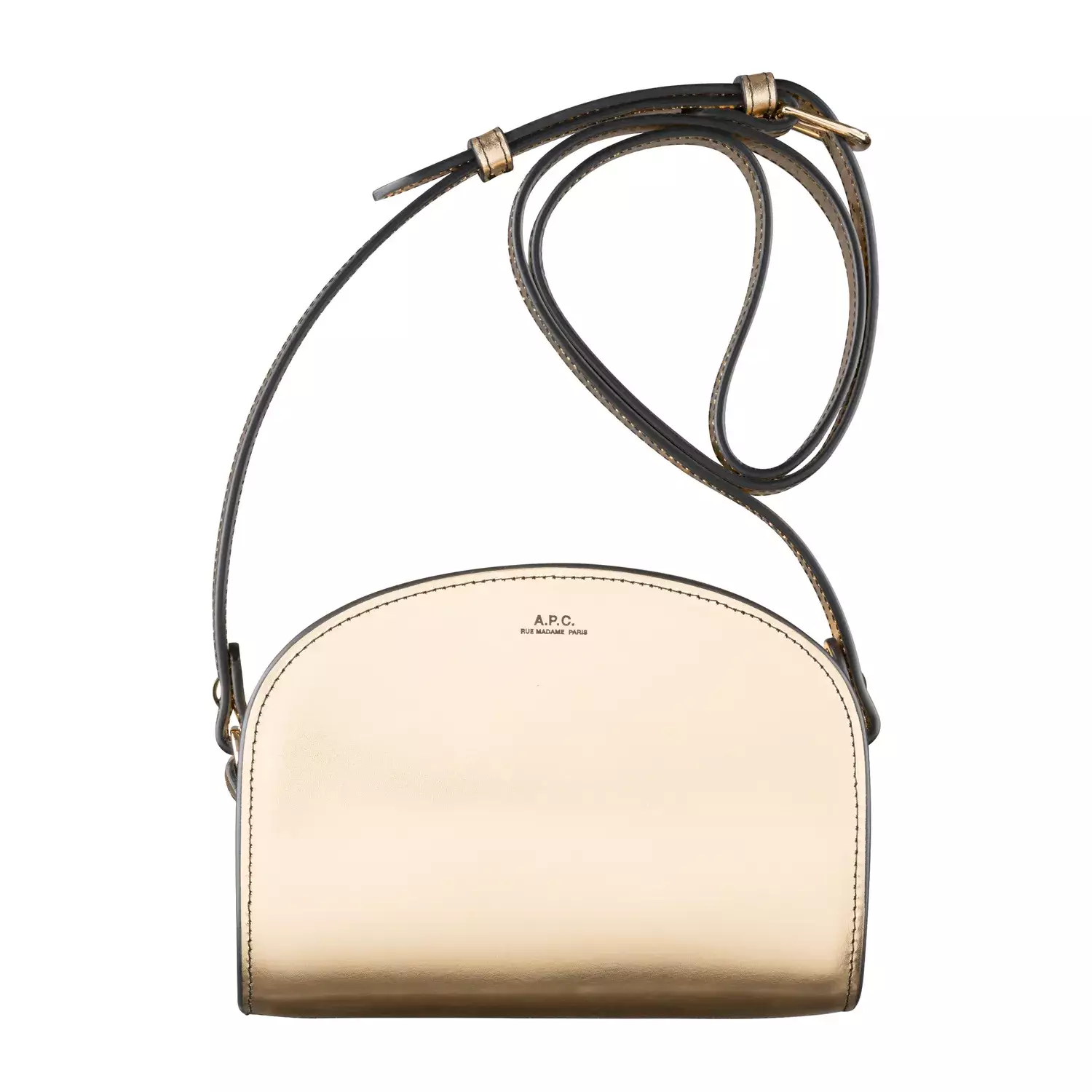 photo packshot sac bandouliere dore apc cuir lisse realise par photographe e commerce a bordeaux